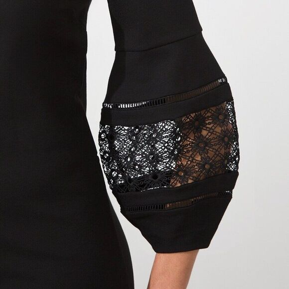 Chico's Womens Eyelet Balloon Sleeve Ponte Dress 0498 - Picture 3 of 10